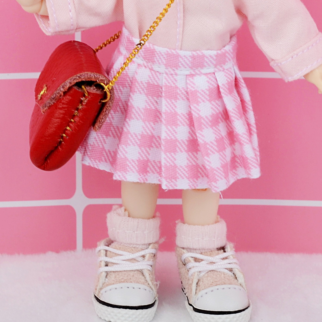 ob11娃衣 格子短裙 超短裙 学生装 12分娃娃衣服 学院风裙子