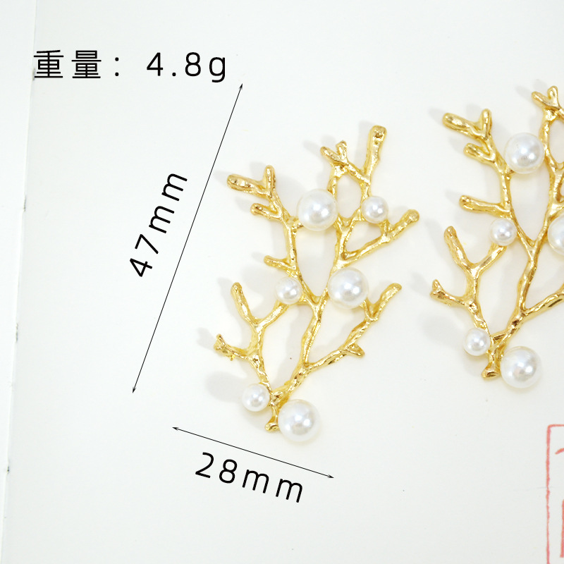 Circular Fan Accessories Diy Leaf Point Pearl Alloy Accessories Handmade Bridal Hair Accessories Diy Jewelry Accessories Materials