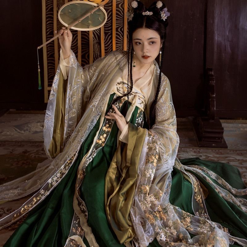 唐制汉服女新款学生古装大袖衫齐胸襦裙套装春夏风淡雅日常小红书