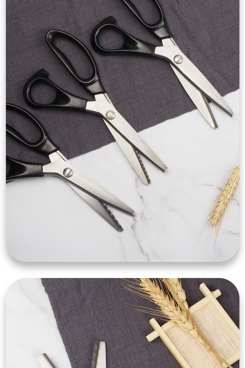 现货 布料花边剪刀 布样剪波浪花齿锯 狗牙剪 布艺花边剪 花纹剪