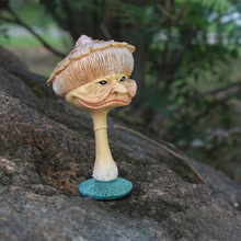 独立站 人脸蘑菇花园装饰  创意户外草坪雕像蘑菇奶奶树脂工艺品