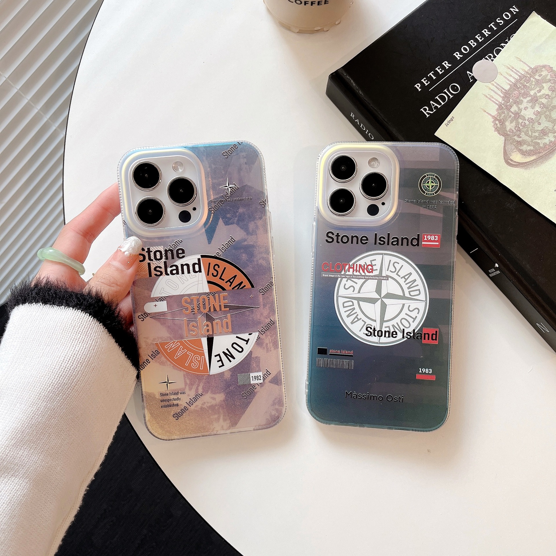 潮牌石头岛欧美标签11适用12苹果13promax手机壳iphone14保护套软
