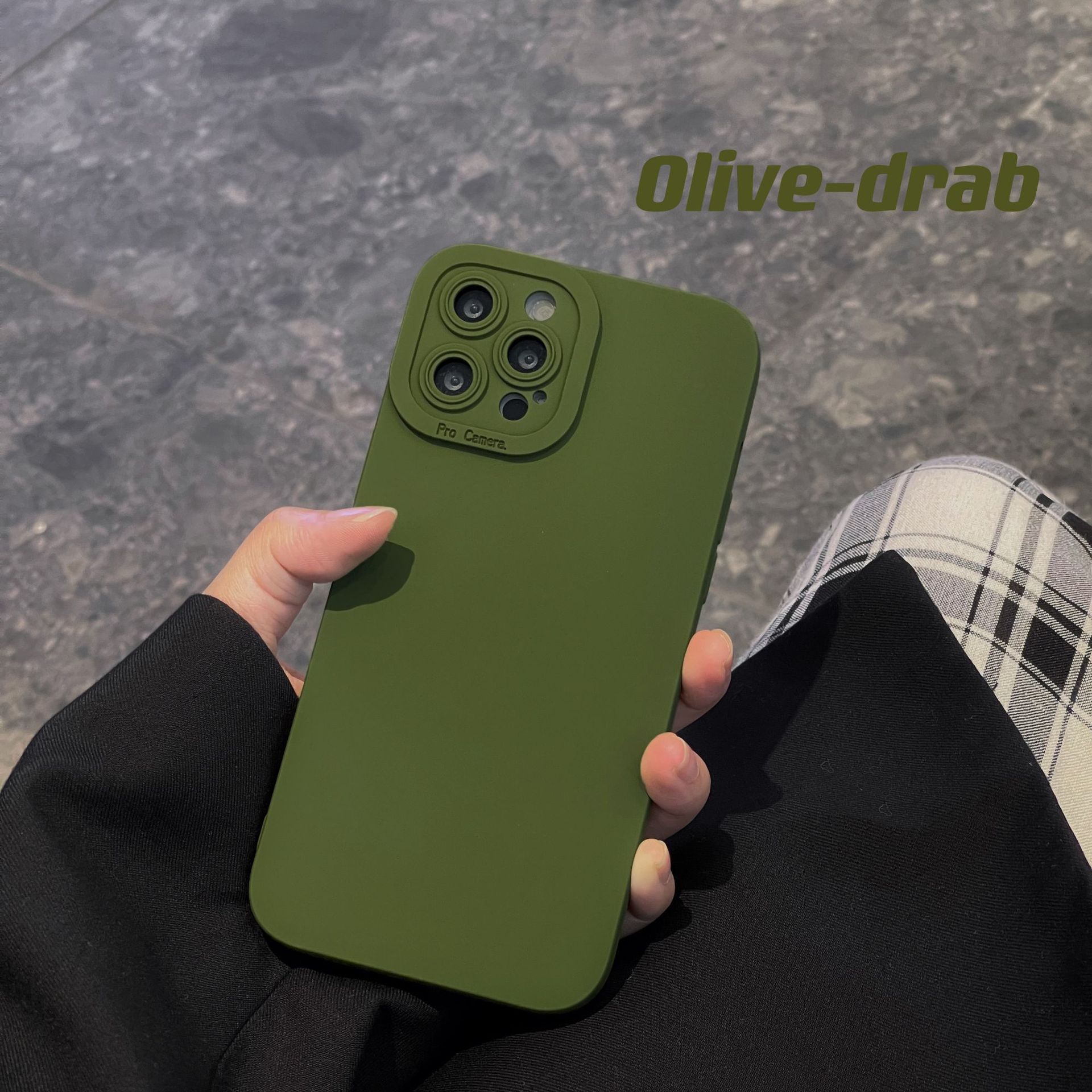 bv军绿色适用iphone13pro max苹果12手机壳11纯色xr潮xs液态肤感