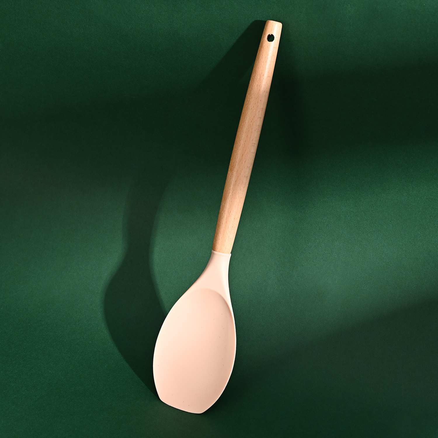 Food Silica Gel Turner Non-Stick Pan Dedicated Spatula Home Spatula Wooden Handle Colander Soup Spoon Kitchenware Set