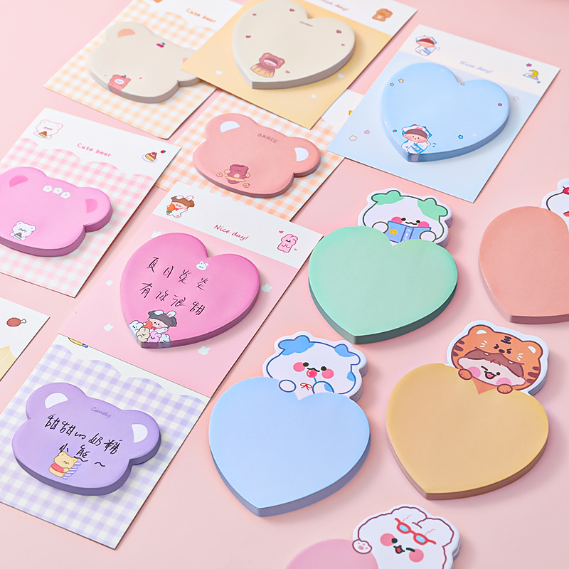 彩色便利贴高颜值韩国ins风心形标记小条n次贴有粘性可爱少女随身