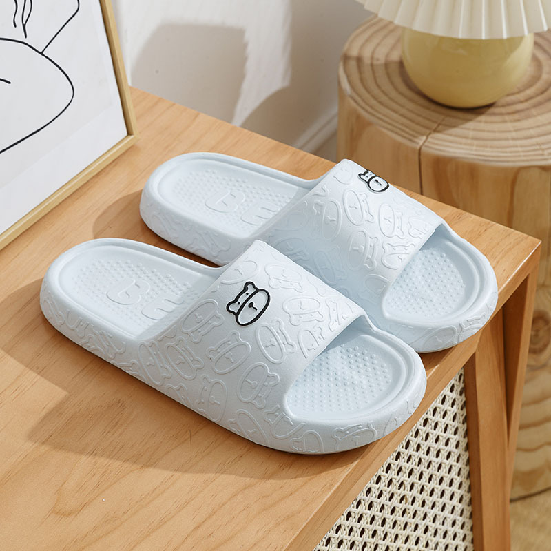 Summer New Slippers Women's Couple Household Outer Wear Cartoon Thick Bottom Non-Slip Bathroom Bath Slippers Men's Summer Wholesale