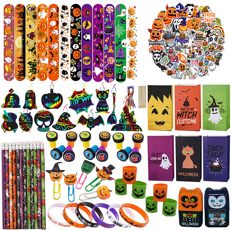 20.23 Million Halloween Party Classroom Exchange Gift Spider Pumpkin Extension Tube Trick Halloween Toy Set