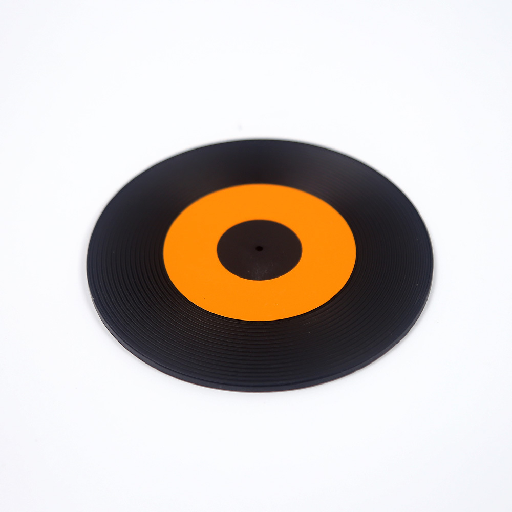 硅胶环保创意唱片杯垫复古光碟水壶垫光碟桌垫酒吧ktv环保耐热垫