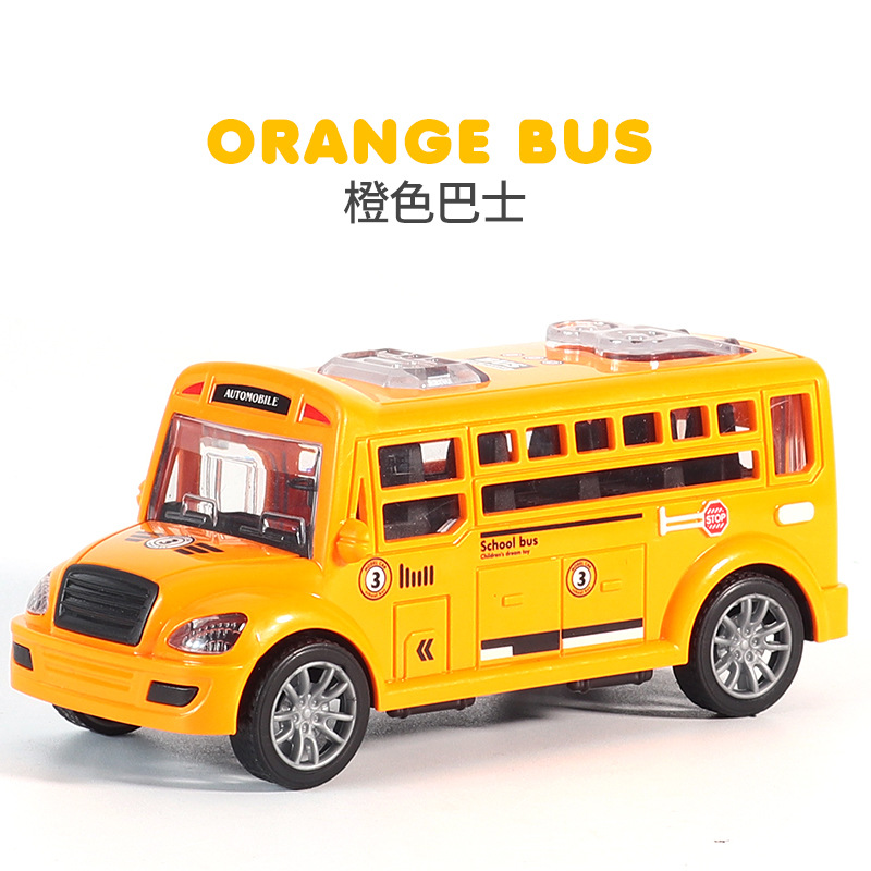 Tiktok Red Children Toy Baby Boy Educational Simulation Toy Cars Inertia School Bus Toy Stall Wholesale