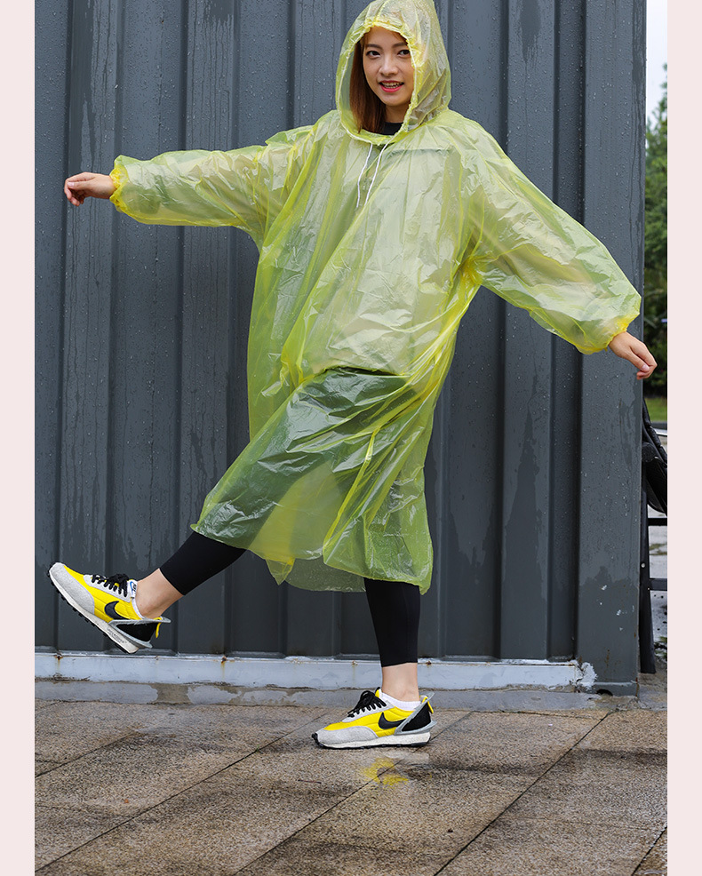 新料一次性雨衣加厚成人套头雨披旅游景区漂流户外便携式抽绳