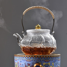 玻璃茶壶过滤泡茶壶家用耐高温耐热锤纹茶水分离泡茶器花茶具套装