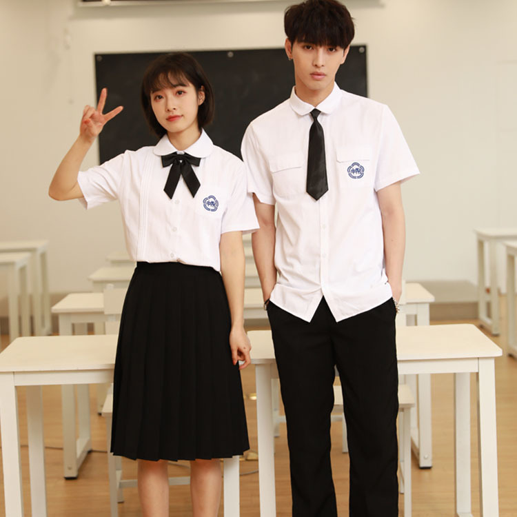 高中校服学院风中附衬衫毕业班服韩版中学生高中生运动会校服套装