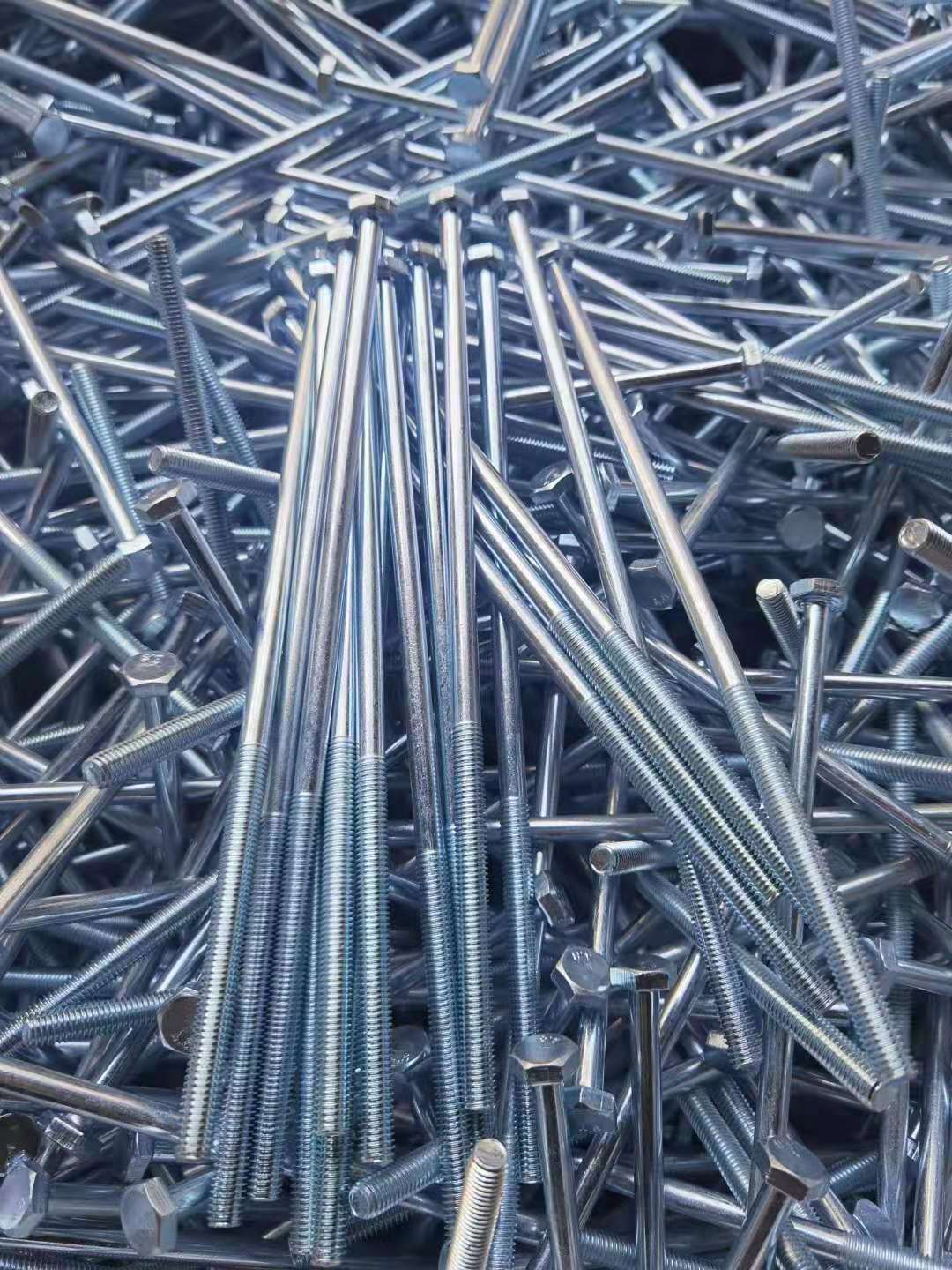 镀锌加长外六角超长螺栓特长螺杆穿墙螺丝半牙螺杆m6m8m10m12-m24