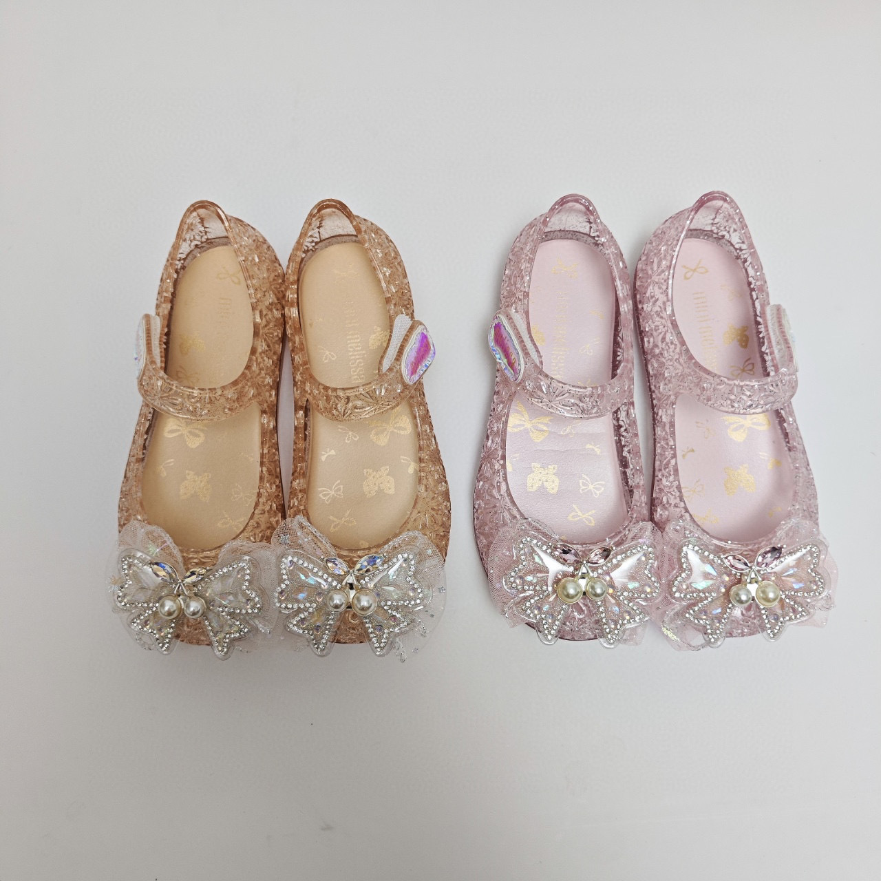 梅丽莎凉鞋蝴蝶结儿童果冻鞋水钻闪灯凉鞋女童香香沙滩鞋镂空