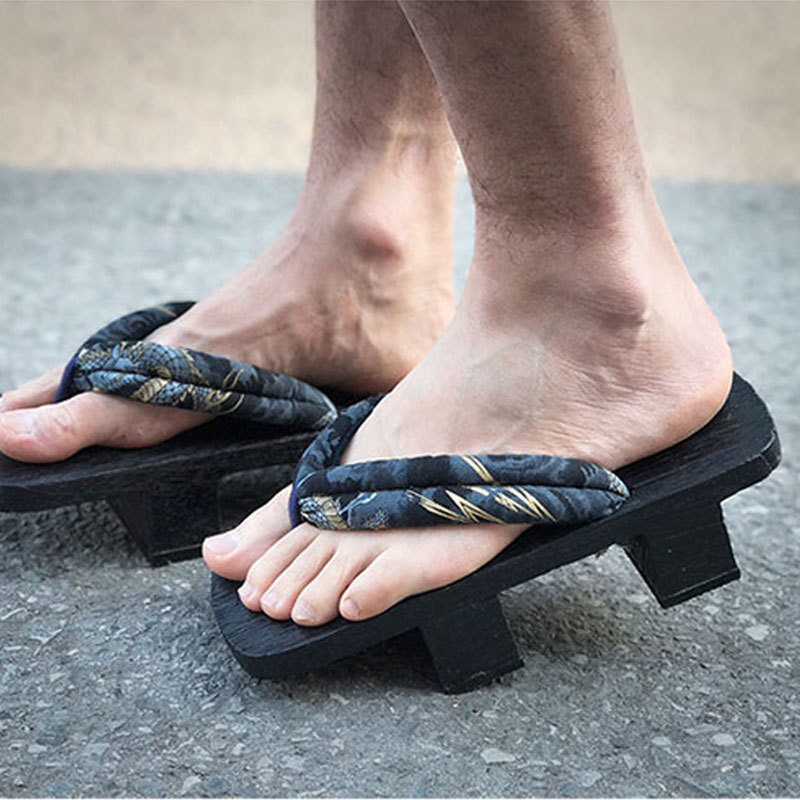 黑色二齿日式日本人字拖夏季男款男式木屐