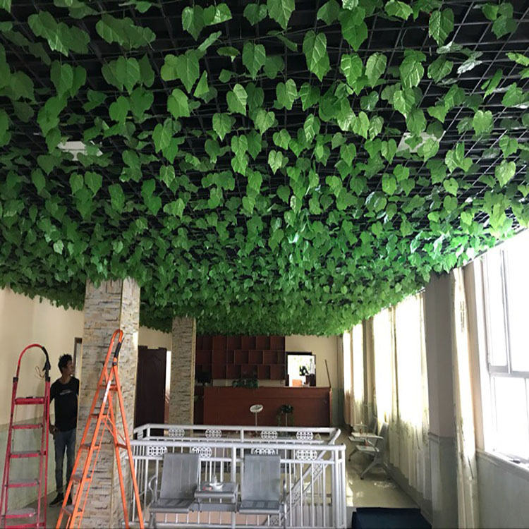 格栅绿叶花藤仿真葡萄叶