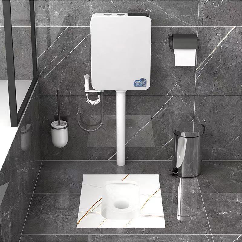 岩板蹲便器家用蹲坑式冲水箱整套装陶瓷便坑卫生间灰色蹲厕便池