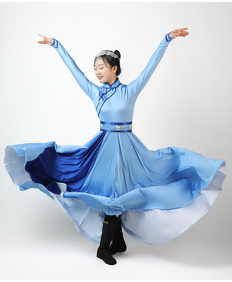 蒙族舞女新式练功服饰蒙古舞蹈演出服女族蒙古舞民族舞台表演服装