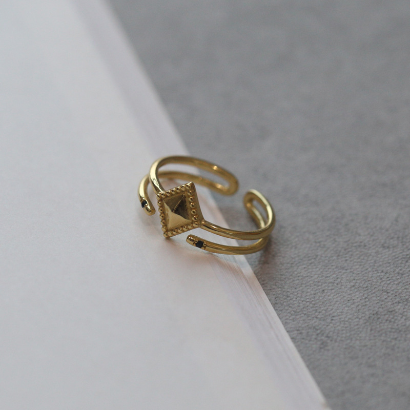 爱洛尔韩国韩版925纯银戒指几何设计简约时尚开口戒指指环-阿里巴巴