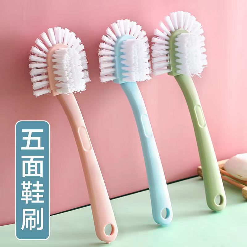 Cleaning Brush Multifunctional Long Handle Soft Fur Shoe Brush Household Brush Cleaning Cleaning Gadget Five Face Brush Laundry Shoe Brush