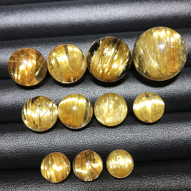 天然铜发晶单珠手链吊坠摆件红铜发黄铜水晶猫眼钛晶顺发板钛男士