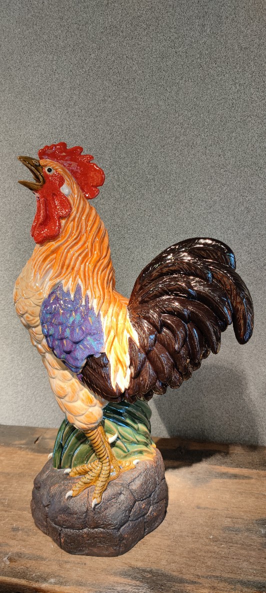 精品大公鸡 神鸡报晓 石湾陶瓷工艺品动物摆件 厂家直销 一件代发