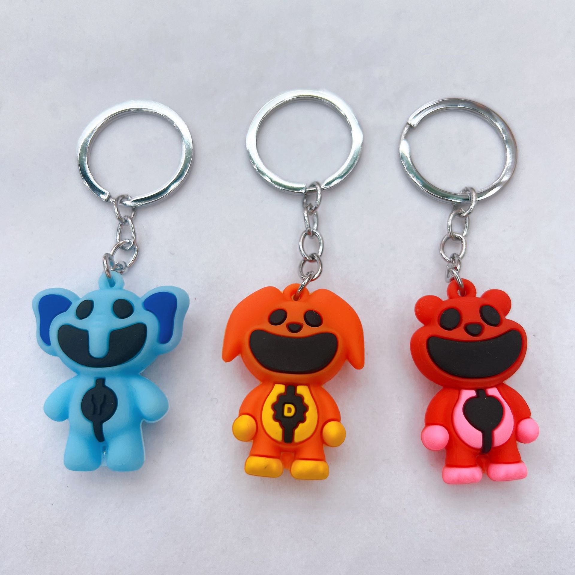 Cross-Border Smiling Critters Horror Smile Three-Dimensional Animal Keychain Elephant Rabbit Cat Bear Chicken Pendant