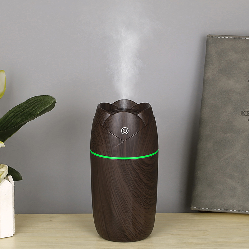 Rose Humidifier Wood Grain USB Colorful Night Lamp Bedroom Car Ultrasonic Aromatherapy Air Humidifier Manufacturer