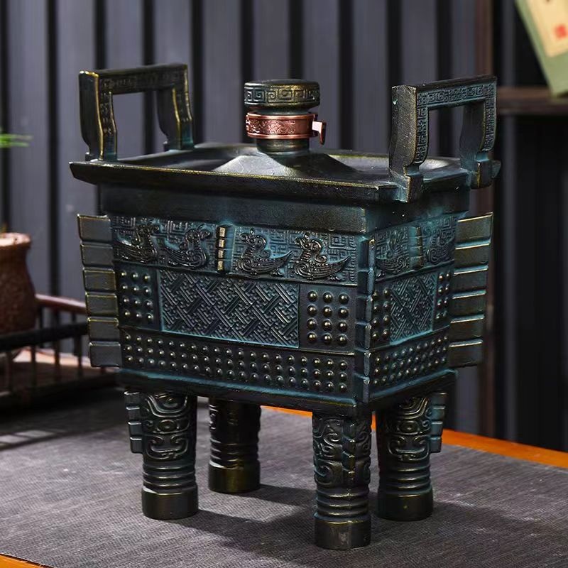空酒瓶 景德镇陶瓷5斤仿古仿青铜器创意装饰摆件密封酒壶酒坛