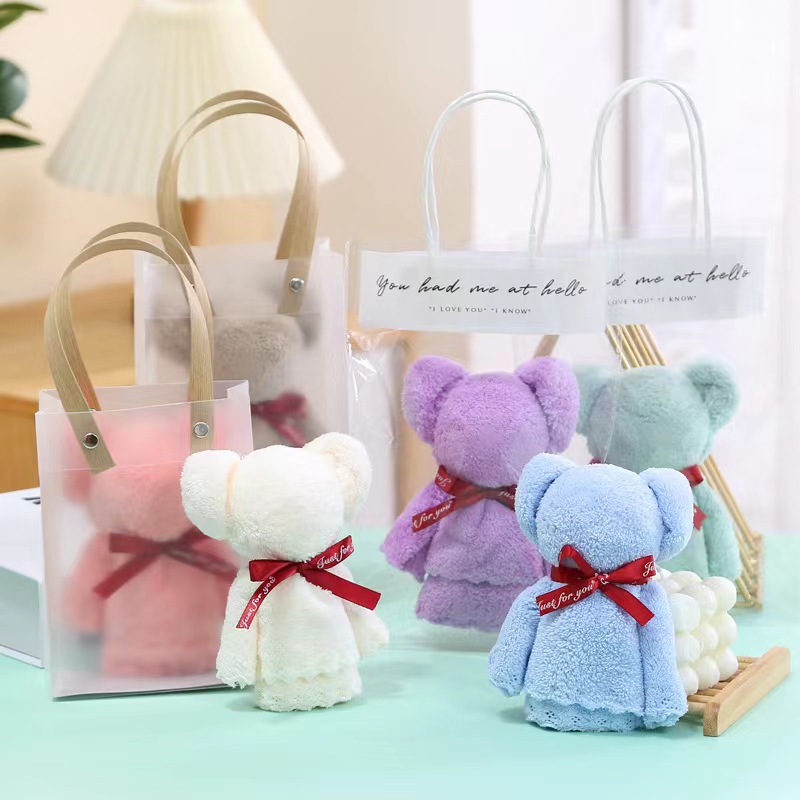 coral fleece hand gift bear towel gift box wedding wedding shop promotion activity opening gift wholesale advertising gift