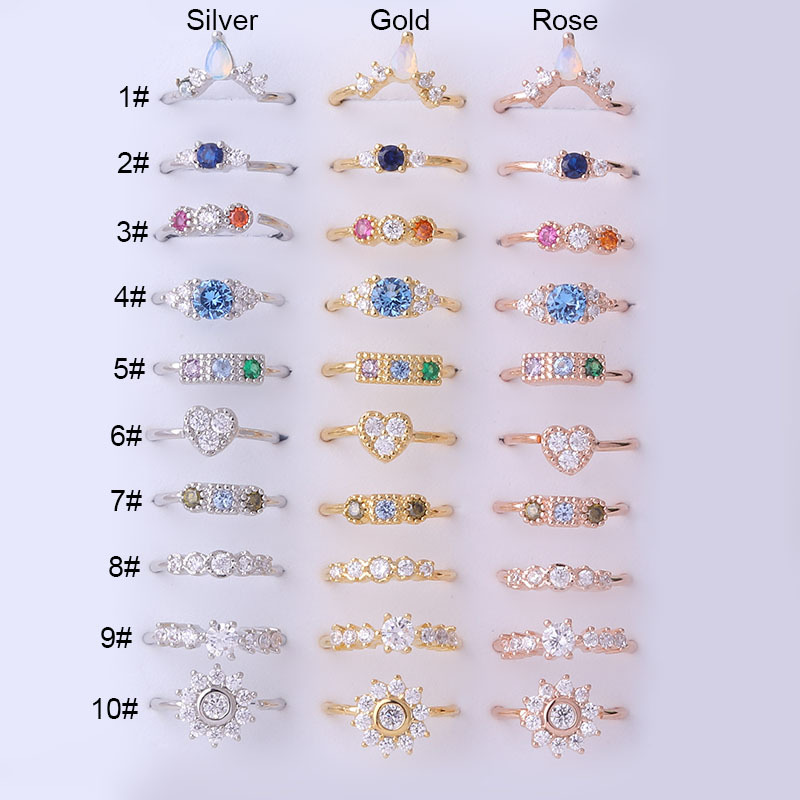 New 0.8x8mm Color Zircon Nose Ring European and American Foreign Trade Popular Puncture Nose Studs Fashion Ornament