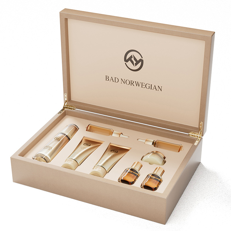 化妆品皮盒美容院pu翻盖礼品盒护肤液精华液精油包装盒现货