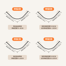 厂家直销免打孔弧形杆浴帘杆伸缩杆 可打孔安装试衣间L型转角挂杆