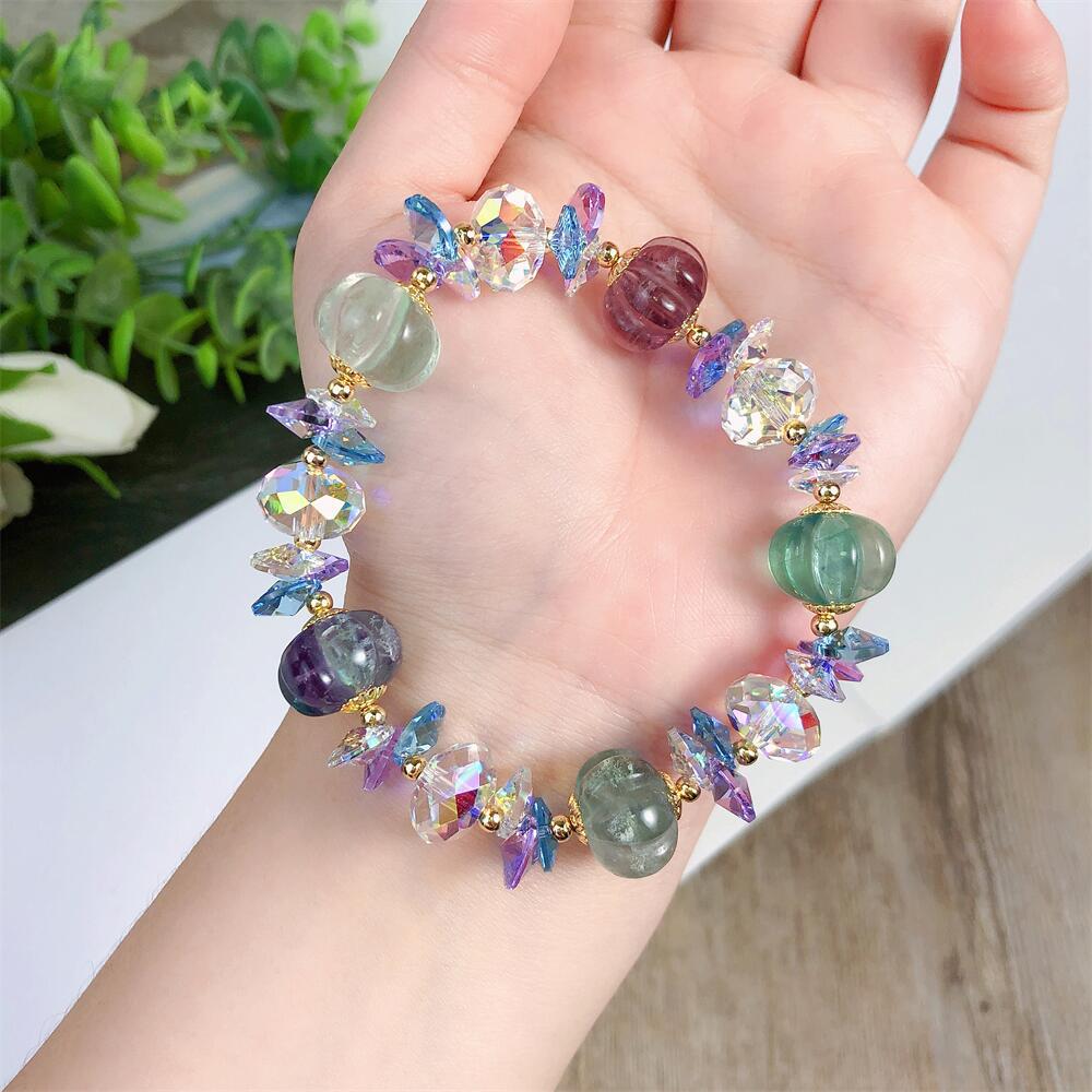 高级感小众首饰配饰手工diy手串批发萤石南瓜福瓜水晶手链女