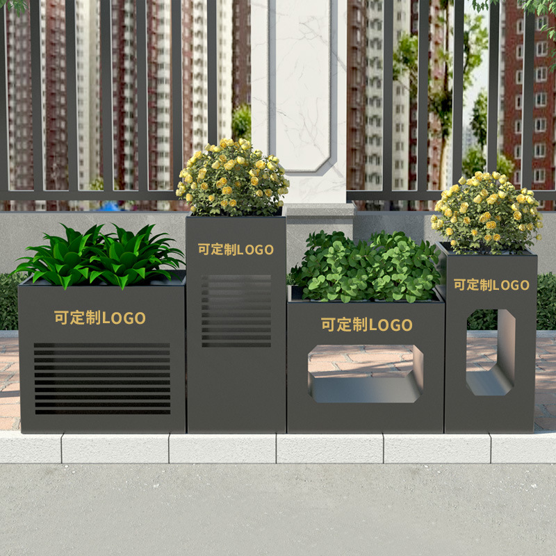 铁艺花箱户外花坛长方形组合商业街装饰花槽售楼部酒店门口花盆