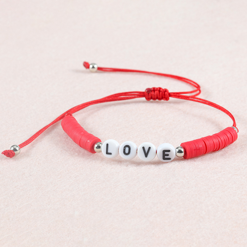 Foreign Trade Hot-Selling New Arrival Love Letter Polymer Clay Bracelet European and American BFF Girlfriends' Bracelet Mildew Friendship Bracelet