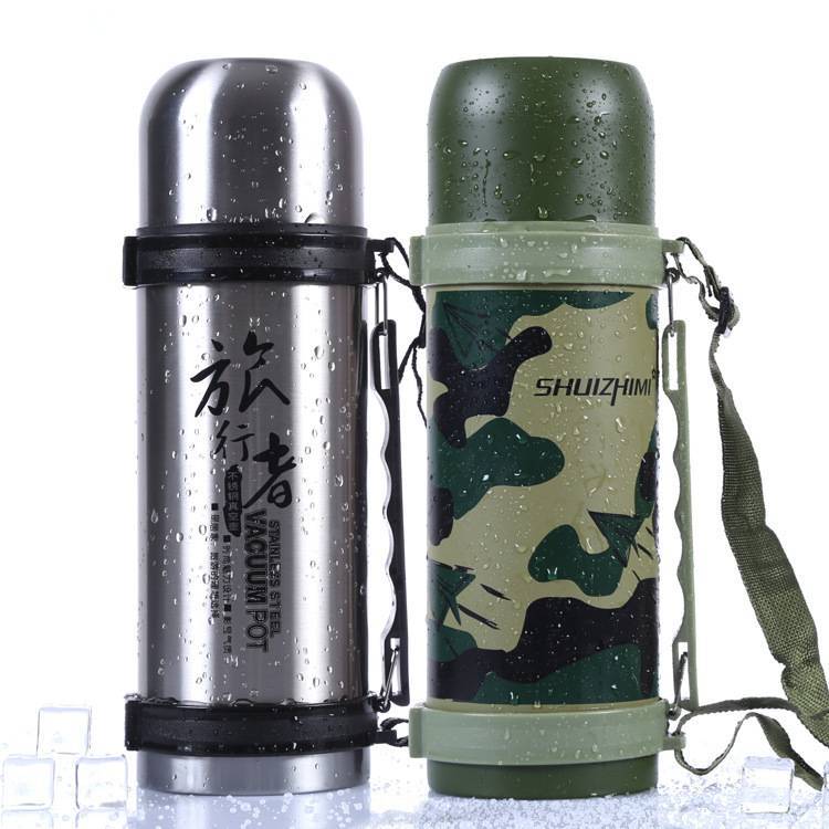 Large 1200 Ml Water Cup Travel Pot Thermos Cup Stainless Steel Travel Cup Iron Outdoor Thermos Gift