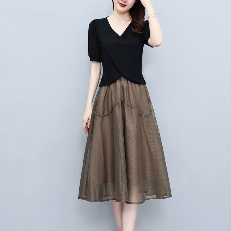 夏季新款裙子两件套女2024流行时尚气质女装春夏装半身裙子套装潮