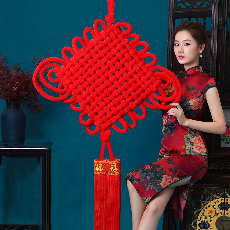 乔迁之喜新年装饰全红中国结大中国结家居喜庆装饰大号居家挂件