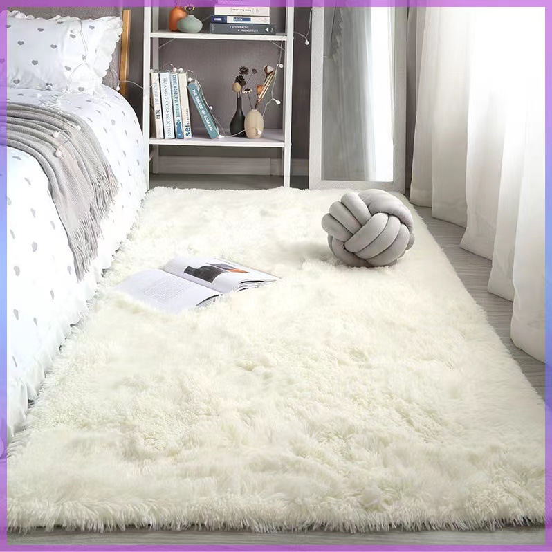 cross-border amazon nordic long wool bedroom carpet living room full modern minimalist indoor net red carpet bayeta