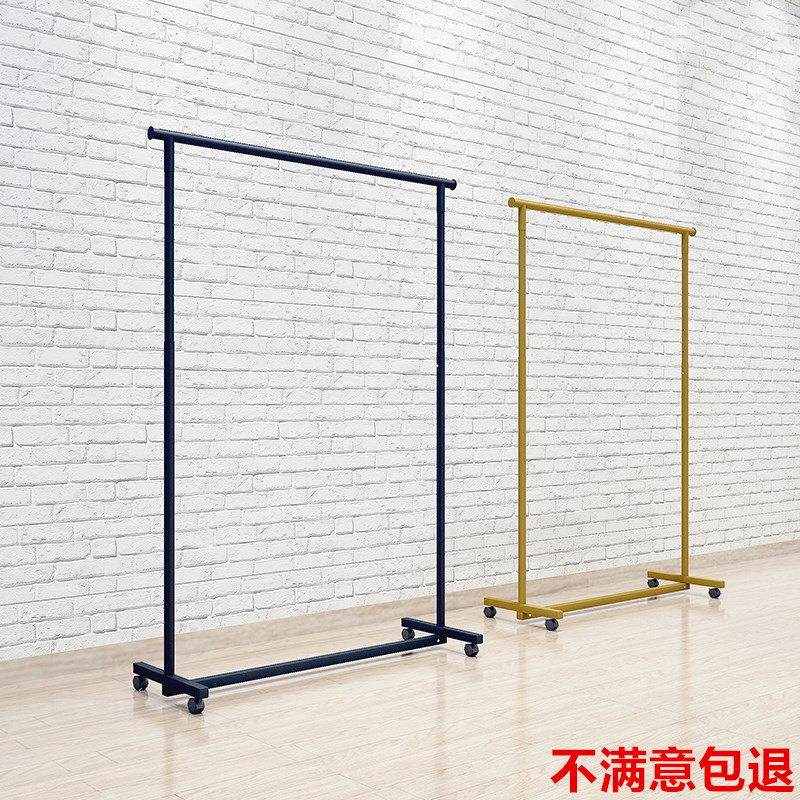 服装店展示架摆地摊货架折叠铁艺晾衣架伸缩商场单杠落地挂衣服架