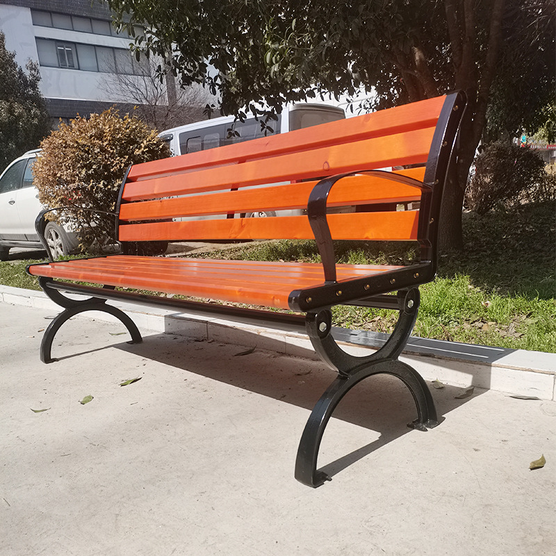 靠背公园椅广场休闲座椅等候椅排椅实木户外椅小区塑木长椅长凳