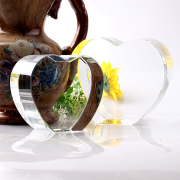 k9水晶爱心摆件 高档心形爱心奖牌刻字感恩怀念母亲节礼品纪念品