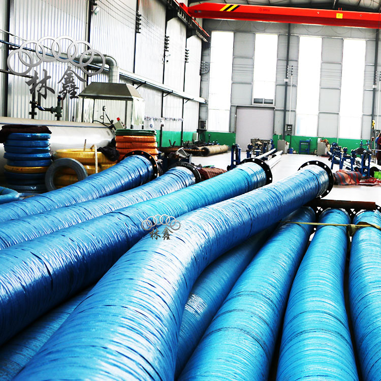 dn200dn300大口径排吸胶管夹钢丝输水胶管带碳钢法兰吸水胶管