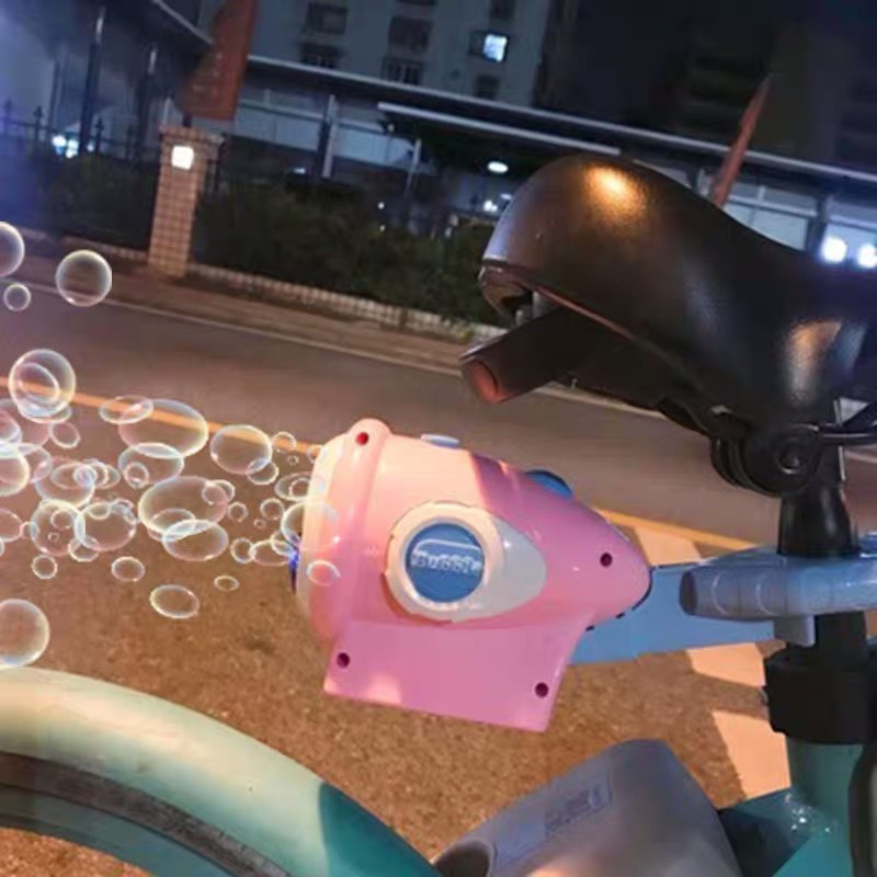 Children's Bicycle Bubble Machine Light Luminous Automatic Bubble Blowing Bicycle Boys and Girls Outdoor Toy Gift