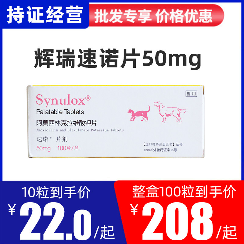 现货速诺片50mg/250mg宠物犬猫感冒药猫咪皮肤鼻支泌尿道一件代发