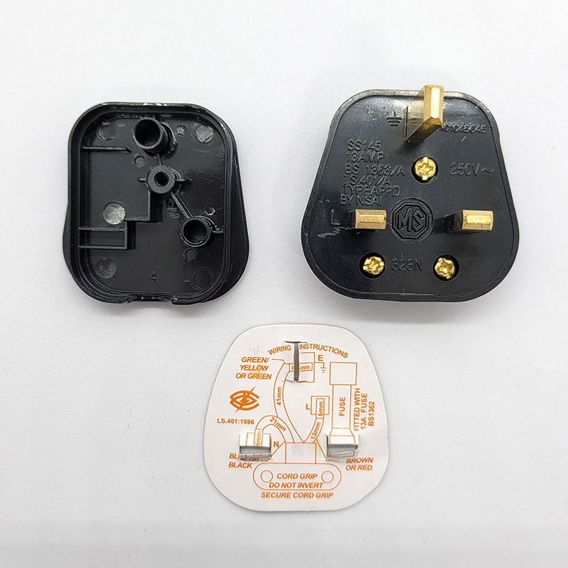 跨境货源 英规接头英标电源接线插头 bs装配式接线英式插头带保险