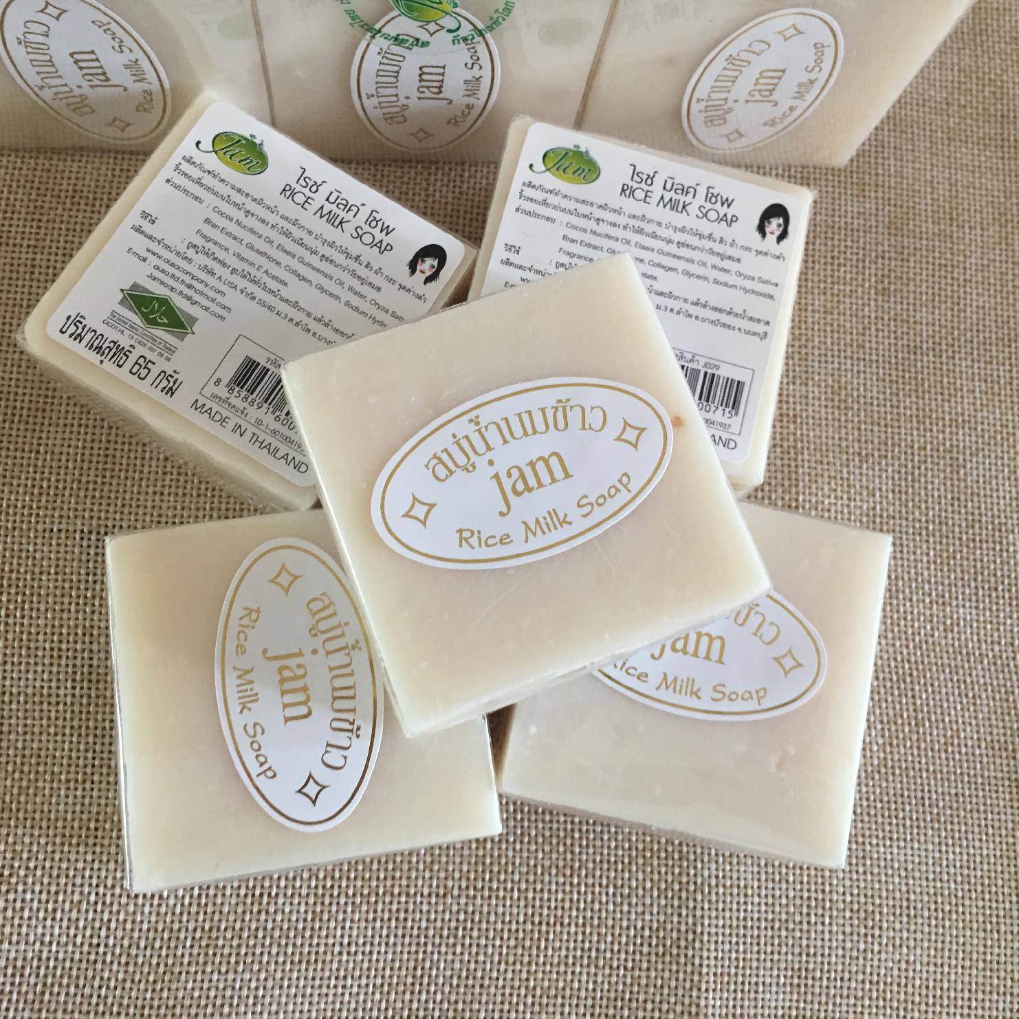 泰国原装进口jam牌香米皂本土手工天然正品大米洁面皂香皂冷-阿里巴巴