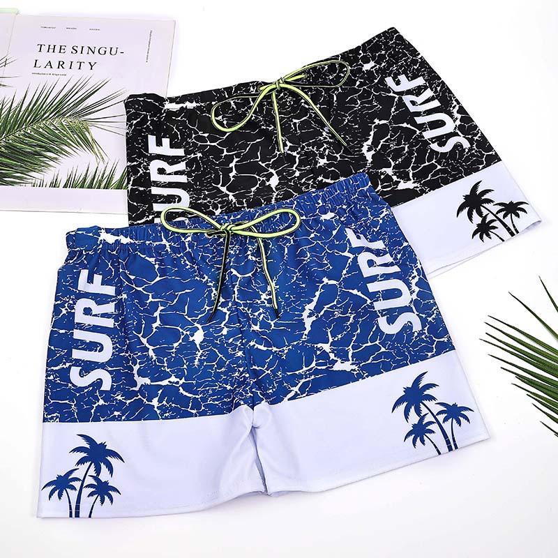 Floral Men's Swimming Trunks Shorts Suit plus-Sized plus Size Beach Men's Swimsuit Boxers Bikini Quick-Drying