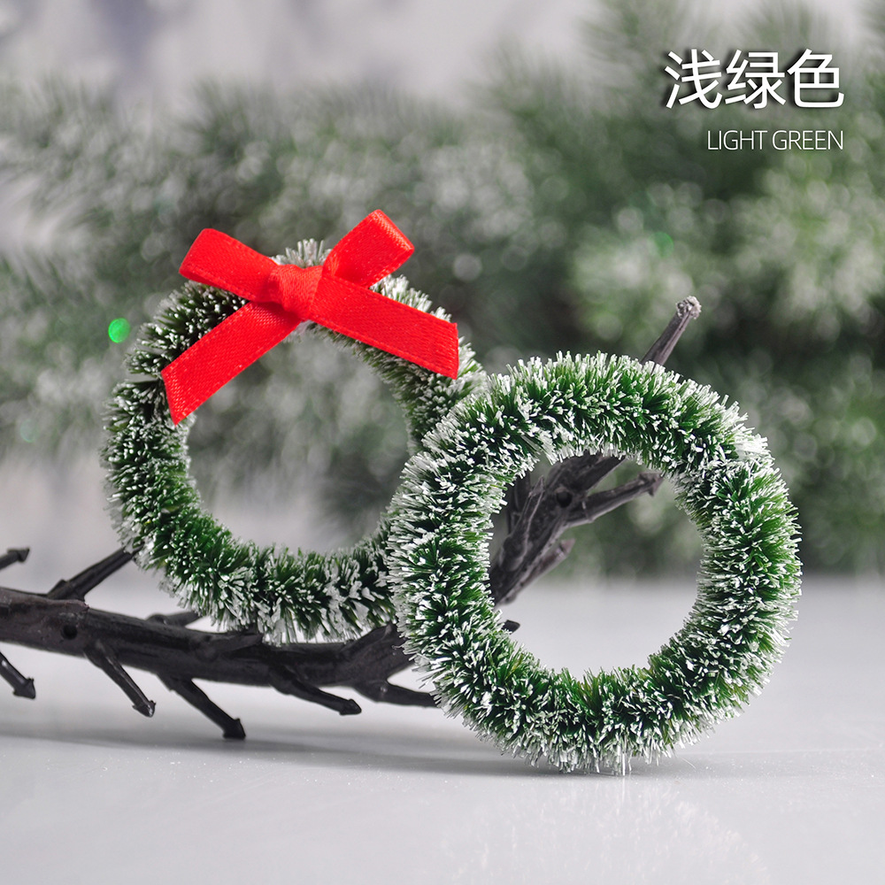 Cross-Border Simple Door Decoration DIY Christmas Wreath Simulation Rattan Qiongma Bow Mini Wreath Easter Decoration